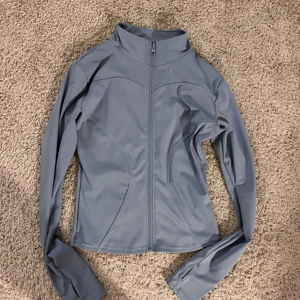 Light Blue athletic zip up jacket! - Picture 3 of 6